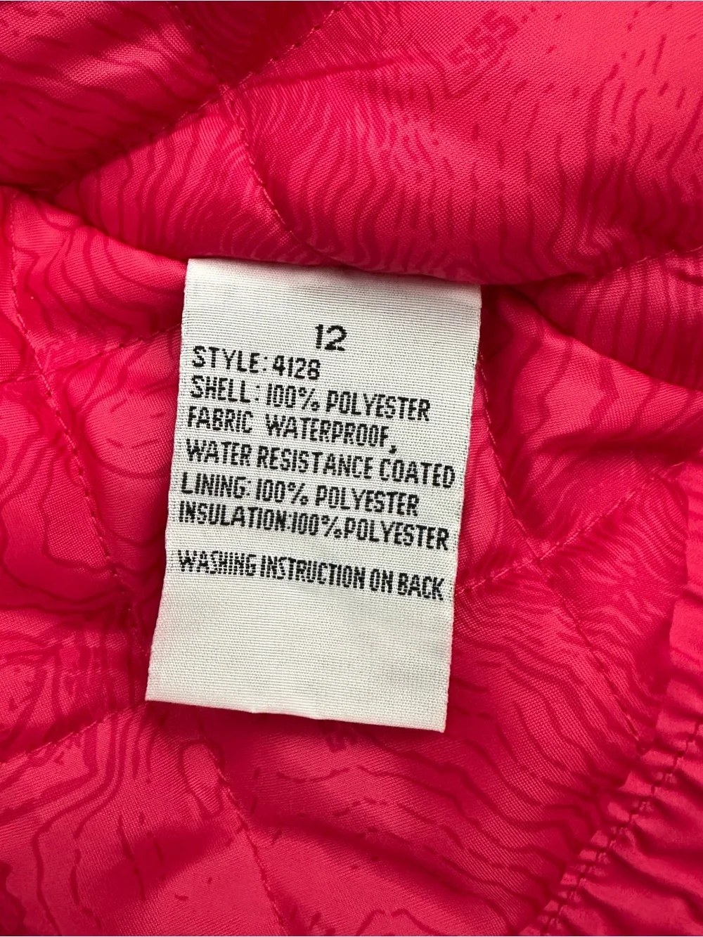 Five Fifty Five Pink Jacket Snow Puffer Girls 12